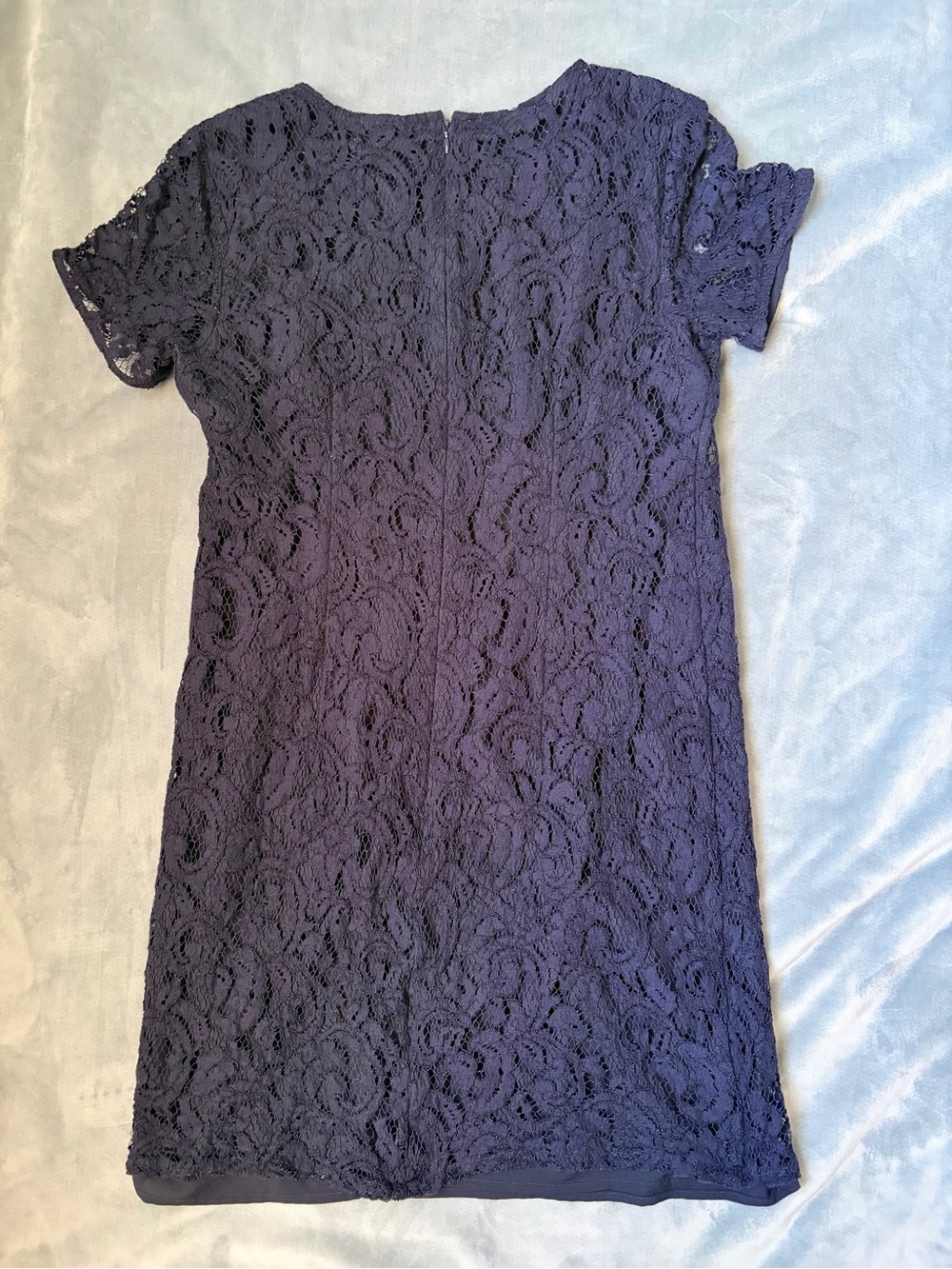 Ann Taylor Navy Lace Short Sleeve Dress, 6